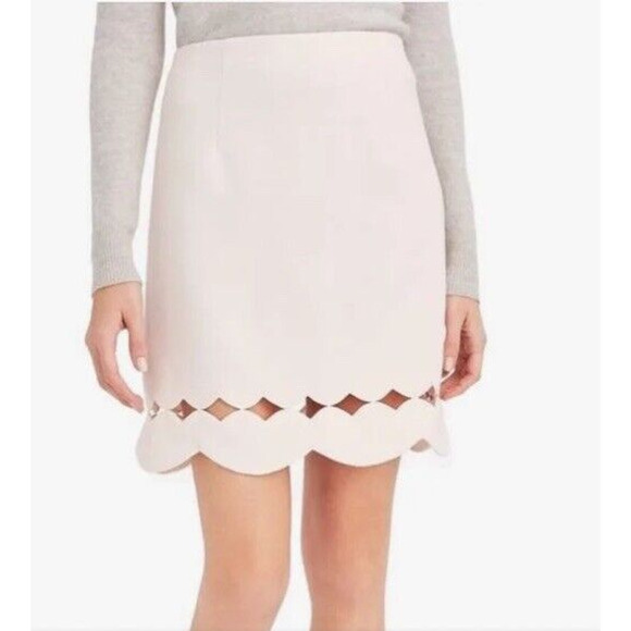 Club Monoco Atrina Skirt Size 8 Pink Pearl Scalloped Cutout Hem NEW - Picture 1 of 13
